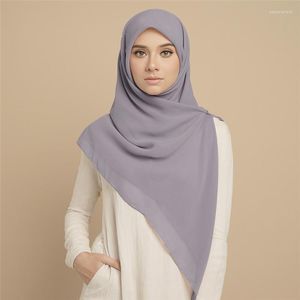 Scarves 36 Colors Malaysia Turban 110 110cm Large Size Square Chiffon Hijab Scarf Kerchief