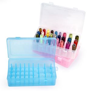 42 Axis Sewing Threads Box Bobbins Storage Case Transparent Needle Spool 24 Grids Organizer Household DIY Sewing Accessories