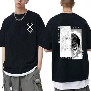 Erkek Tişörtleri 2023 Erkek Kadın Tişört Anime Guts Griffith gömlek Harajuku Komik Berserk Baskı Giysileri Hip Hop Üstleri Tees Yaz