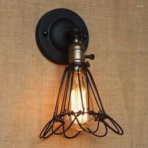 Lampa ścienna metalowe światło przemysłowe europejskie retro drut żelazna kinkiet do dekoracyjnych rustykalnych świateł kawiarnia garaż stodoły