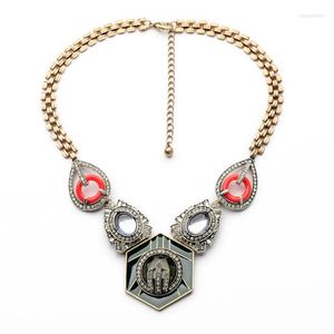 Pendant Necklaces N00860 Arrival High Quality Exaggerated Perfect Women Vintage Gold Color Watch Brass Chain Sweater