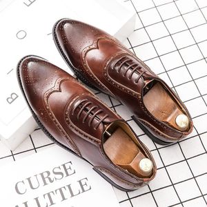 Dress Shoes Big Size Fashion Trend Men Casual Vintage British Formal Leather Business Wedding Loafers Brogue