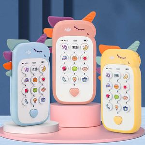 Toy Phones Baby Music Sound Telephone Sleeping Toys with Teether Simulation Toys Phone Infant Early Educational Toy Kids Gifts