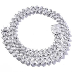 Kedjor 15 mm bredd isad ut asfalterad zirkon guld silver färg full miami curb kubansk kedja cz bling rappare halsband för män hip hop smycken