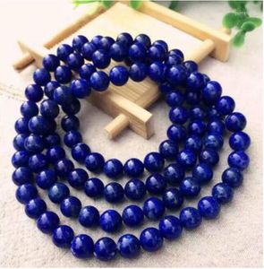 Catene lapis naturale Lazuli Royal Blue Gemstone 108 Preghiera perle Bracciale 8mm