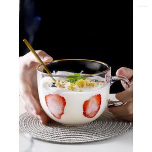 Wine Glasses Breakfast Brewing Oatmeal Milk Cup Simple Ins Transparent Water Cute Glassware For Drinking Glass