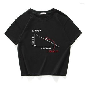 여자 T 셔츠 찾기 X 수학 재미있는 편지 여성 농작물 탑면 캐주얼 짧은 티셔츠 Camisetas Verano Mujer 의류 Harajuku 2023duanxiug