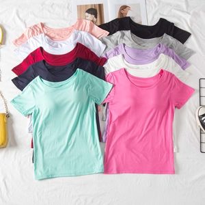 Kids Shirts S9 9 short sleeve modal women's summer solid loose T shirt 230322