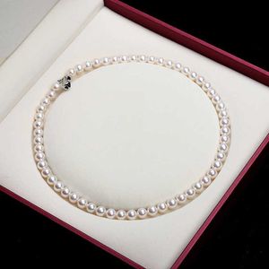 Beaded Halsband Hoozzp 67mm AAAA Kvalitet Pärlhalsband i vitt riktigt sötvatten odlad perfekt cirkel Flawless Surface Women Luxury Jewelry Z0323