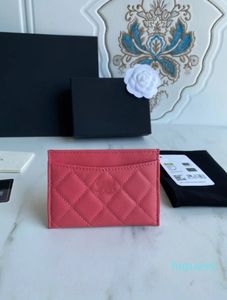 Designer de designers-homens e feminino Designer geral Small Sweet Classic Realmente pica-up Packup Caviar Leather Sheepskin Ling, bolsa de cartão duplo e mulheres card card hol