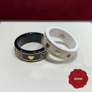 Боковая пчела хрустально белое керамическое кольцо пара романтическое кольцо в форме сердца сладкое украшение черное керамическое кольцо