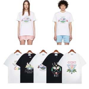 Camisetas masculinas com estampa de palmeira, camiseta fashion de algodão, gola redonda, camiseta de manga curta, moda feminina, camisetas casuais estampadas