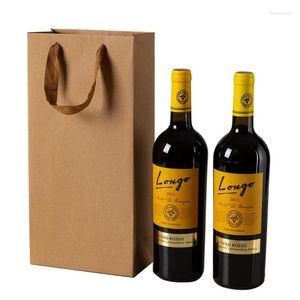 Gift Wrap 1/2 Bottle Of Wine Packing Bags 10pcs Juice Paper Party Christmas Carrier Custom Bag Universal