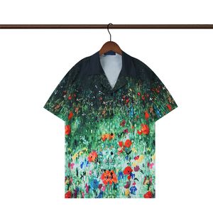 Fashion T Shirt Hawaii Floral Letter Print Beach Shirts Men's Designer Silk Bowling Shirt Casual Men Summer Short Sleeve Loose