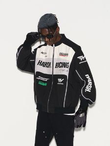 Kurtki męskie liter streetwear druk motocyklowy motocyklowy chaquetas hombre vintage kombinezon wyścigowy wiosenny płaszcz unisex płaszcz wiatru baseballowy 230323