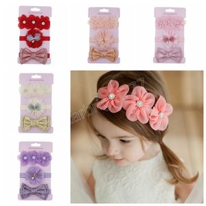 3PCS/LOT Piękne opaski na głowę Baby Baby Flowers Girls Shiney Bowknot Fairband Toddler Infants Hair Akcesoria