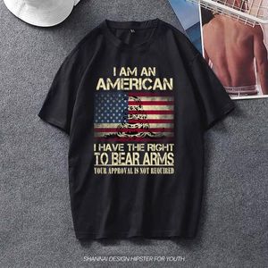 Herren T-Shirts American I Have The Right To Bear Arms Shirt Unisex Sterne Streifen 2023 Modegröße Tops T-Shirts