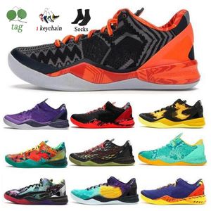 2023 Men Women Basketball Shoes Sneakers Mamba 8 ZK8 KB8 System Premium Easter Spark Blue Glow BHM Prelude Sulfur Electric High Quality Chaussure Sports Trainers