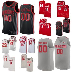 Ohio State Buckeyes College 14 Justice Sueing Jersey Basket 23 Zed Key 2 Bruce Thornton 4 Sean McNeil 13 Isaac Likekele 10 Brice Sensabaugh Sewn On Uomo Bambino Donna