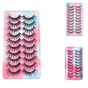 10 Pairs Natural False Eyelashes Thick Long Lash Extensions Soft Wispy Fluffy Cruelty Free Faux 3d Mink Lashes Makeup
