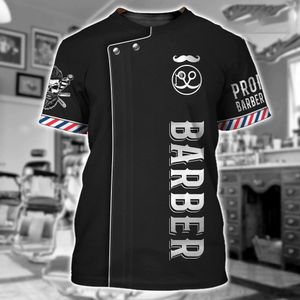 Herren Polos Barber Shop Shirt Herren T-Shirts 3D-gedruckte individuelle Herrenbekleidung ONeck Übergroße Kurzarmoberteile Coole Punk Streetwear 230323