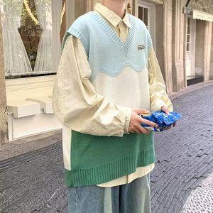 Kamizelki męskie kamizelki swetra top grube elastyczne ciepłe szkołę mundur mundur pullover męski streetwear