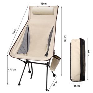 Camp Furniture Ultralight Folding Moon Chairs Outdoor Camping Chair Removable Washable Fishing Picnic BBQ Chairs With Carry Bag Outdoor Stool 230323
