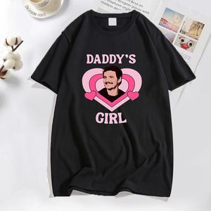 Męskie koszulki Pedro Pascal koszulki graficzne śmieszne Daddys Girl T Shirt bawełniane walentynki koszulki na co dzień moda uliczna z krótkim rękawem 90s 230322