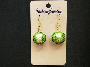 Fascino Petalo Fortunato Design Unico Orecchini Smalto Cloisonne Accessori Gioielli All'ingrosso Orecchini Etnici Tradizionali Fatti A Mano Per Le Donne Regali 10 paia / lotto