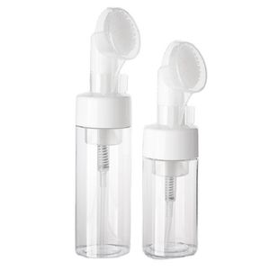 100 ml Pressmassage Scrub Silicone Brush Head Bottle Ansiktrengöringsmedel Mousse Foaming Bottles Cosmetics Packaging