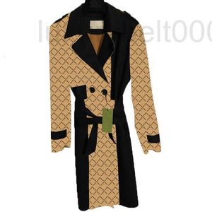 Women's Jackets Designer Creative Patchwork Windbreaker Jacket Winter Soft Touch Warm Coats Ladies Luxury Belt Clothing JMI0