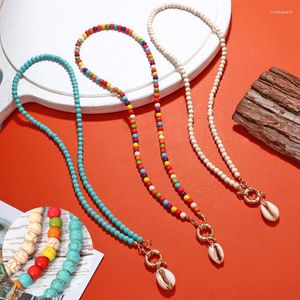 Pendant Necklaces ZOSHI Multicolors Beads Choker Necklace For Women Trendy Bohemian Shell Cowrie Beach Jewelry Collier Femme
