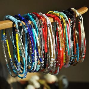 Bohemian Style Handmade Braided Bracelets Colorful Beads String Strands Weave Anklets Bracelet for Women Men