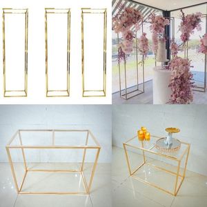 4PCS Wedding Frame Decoration Simple Modern Luxury Iron Background Frame Wedding Stage Birthday Flower Rack Cake Crafts Table Porch Backdrops Partition
