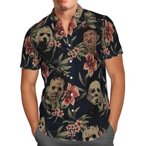 DIY T-shirt Halloween 3D Beach Hawaiian Summer Men Shirt Short Seve Shirt Streetwear Overysised 5xl Camisa Social Chise Homme-863 0322H23