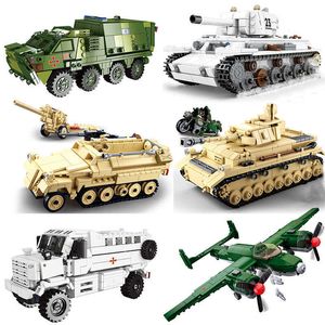 Model Building Kits Ww2 Military Vehicles guided Tank missile Sets SWAT Army City Police T34 Germany UK US Building Blocks World War ii artillery