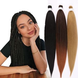 事前に伸ばした簡単なEz編組髪100％Kanekalon Bulk Pre Stretned Braiding Hair Ombre 52インチの長さのプリストレッチ編み