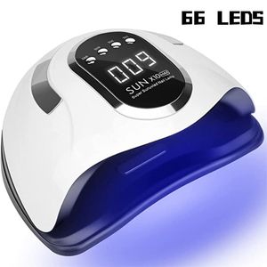 Nageltorkar Sun X10 Max UV LED -nagellampa för snabb torkgel naglar polska 66 lysdioder 280W nagel torktumlare professionell manikyrsalongverktyg 230323