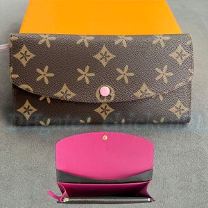 Pochette moda 2023 Portamonete da donna M60697 Portafoglio lungo Emilie da uomo Porta carte di credito 4 slot per carte di credito Bottone di design di lusso Uomo Portafogli porta carte portachiavi