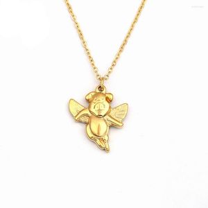 Chains Delicate Pig Angel Necklace Cute Golden Chinese Myth Story Marshal Canopy Taoism Protector Dharma Jewelry