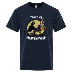 Men's T-Shirts Trust Me Im An Engineer T Shirt For Men Pure Cotton Vintage T-Shirt Round Neck Engineering Tees Classic Man Clothes Oversized 230323