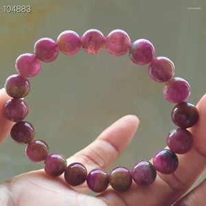 Strand Natural Red Tourmaline Kuvars Kristal Yuvarlak Boncuklar Bileklik Reiki Bileklik Damla 9.5mm Sertifika