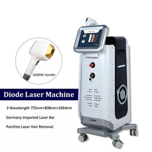 macchina laser a diodi ad alta potenza 808nm 755nm 1064nm per il trattamento di depilazione uomo donna sulla zona bikini tripla lunghezza d'onda con consegna di fibre