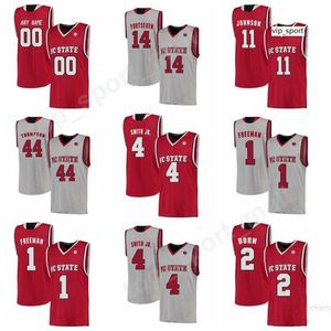 Custom College Dennis Smith Jr Jerseys NC State Wolfpack Basketball Torin Dorn Lennard Freeman Jerseys Red David Thompson