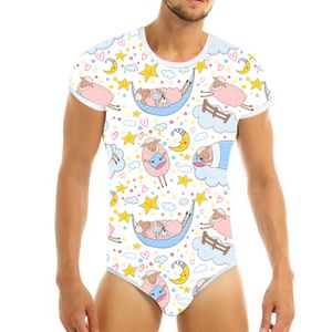 Men's Sleepwear est Adult Sleeper Bodysuit Adult Baby Pajamas ABDL Diaper Onesie 230322