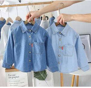 Детские рубашки детские детские хлопчатобумажные летние джинсовые пальто для мальчиков детские весенне-осенние топы одежда для маленьких мальчиков солнцезащитная одежда детские рубашки P4853 230323