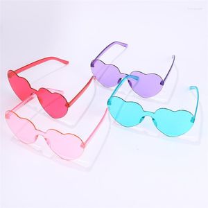 Party Decoration Sunglasses Heart Glasses Rimless Eyewear Shaped Funny Frameless Novelty Valentines Accessories Irregular For Decorative