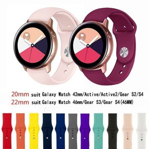 100% Original Factory Silicone straps Watchband Suit for Samsung 48 colors Solid color reverse buckle strap A0092