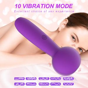 Nuovo mini bastoncino da massaggio elettrico Vibrazione multi velocità Av Bacchetta magica Vibratore g Spot Orgasmo Dildo Stimolazione del clitoride Giocattoli del sesso per le donne 230316