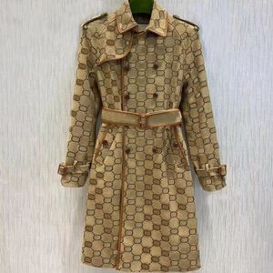 B809 Autumn womens trench coats designer luxury Women Windbreaker body letter print jacket Loose Belt Coat Female Casual Long Trenchs Coat